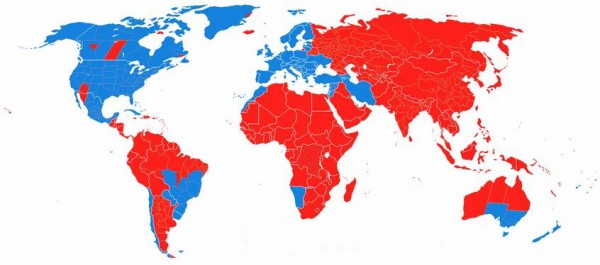 Карта перевода времени по странам