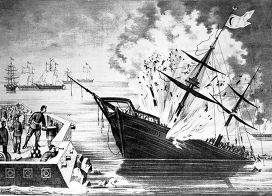 "Взрыв турецкого броненосца "Лютфли-Дхелил в апреле 1877 года"